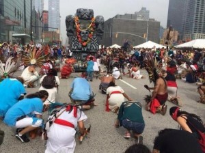 bowing to worship earth goddess