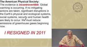 Ivar Giaever lecture on global warming